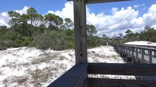 View north from the kiosk on the beach boardwalk at Deer Lake State Park, FL